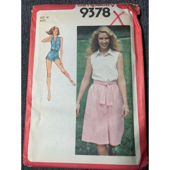 Simplicity Misses Skirt Playsuit Sewing Pattern sz 14 9378 - uncut - Picture 4 of 4